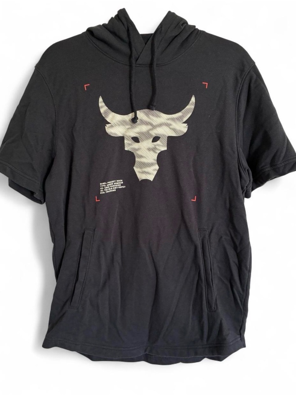 Under Armour Project Rock Bull Short Sleeve Hoodie Medium